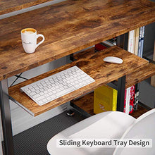 Load image into Gallery viewer, NOBLEWELL Computer Desk with Monitor Stand Storage Shelves Keyboard Tray，47" Studying Writing Table for Home Office (Rustic Brown)
