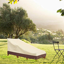 Load image into Gallery viewer, Vailge Waterproof Patio Chaise Lounge Cover, 600D Heavy Duty Outdoor Lounge Chair Covers,UV Resistant Patio Furniture Covers, Large, Beige &amp; Brown
