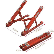 Load image into Gallery viewer, Wood Laptop Stand, Laptop Stand Riser Computer Stand 8 Angle-Adjustable Wooden Foldable Portable Laptop Stand, Compatible with MacBook Air Pro, HP, Lenovo, Dell, More 10-15.6” Laptops
