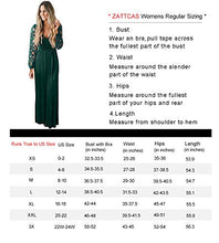 Load image into Gallery viewer, Zattcas Women Fall Casual Wrap V Neck Vintage Floral Lace Long Sleeve Maxi Dress Dark Green Small
