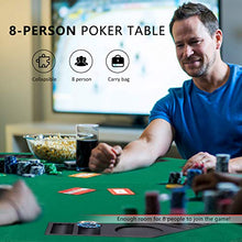 Load image into Gallery viewer, VIVOHOME 48 Inch Foldable 8-Player Texas Poker Card Tabletop Layout Portable Anti-Slip Rubber Board Game Mat with Cup Holders and Carrying Bag, Green

