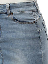 Load image into Gallery viewer, A2Y Slim Fit Rayon Knee Length Back Slit Denim Jean Pencil Skirt Light Navy S
