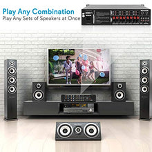 Load image into Gallery viewer, 8-Channel Wireless Bluetooth Power Amplifier - 4000W Rack Mount Multi Zone Sound Mixer Audio Home Stereo Receiver Box System w/ RCA, USB, AUX - For Speaker, PA, Theater, Studio/Stage - Pyle PT8050CH
