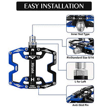 Load image into Gallery viewer, Hirate Mountain Bike Pedals,3 Durable Sealed Bearing CNC Machined Bicycle Pedal Aluminum Alloy Flat Cycling Platform for BMX MTB Road Bicycle 9/16"
