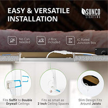 Load image into Gallery viewer, Sunco Lighting 6 Pack 6 Inch Slim LED Downlight with Junction Box, 14W=100W, 850 LM, Dimmable, 3000K Warm White, Recessed Jbox Fixture, Simple Retrofit Installation - ETL &amp; Energy Star
