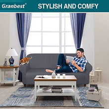 Load image into Gallery viewer, Granbest Thick Sofa Covers for 3 Cushion Couch Stylish Pattern Couch Covers for Sofa Stretch Jacquard Sofa Slipcover for Living Room Dog Pet Furniture Protector (Large, Light Gray)
