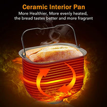 Load image into Gallery viewer, KBS Large 17-in-1 Bread Machine, 2LB All Stainless Steel Bread Maker with Auto Fruit Nut Dispenser, Nonstick Ceramic Pan, Full Touch Panel Tempered Glass, Reserve&amp; Keep Warm Set, Oven Mitt and Recipes
