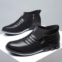 Load image into Gallery viewer, COSIDRAM Men Casual Shoes High-top Walking Shoes Driving Boots Soft Loafers Luxury Leather Sneakers for Male Business Office Dress Black 12
