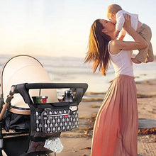 Load image into Gallery viewer, Lekebaby Baby Stroller Organizer with Insulated Cup Holders Universal Fit for All Baby Stroller Models Ultimate Accessory for Parents On-The-go, Arrow Print, Black
