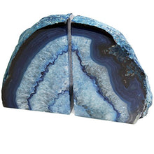 Load image into Gallery viewer, The Royal Gift Shop: Blue Genuine Brazilian Extra Quality Agate Bookends - Home Decor (Blue, 2-3 lbs)
