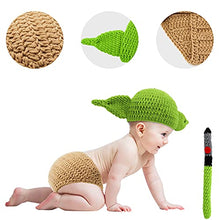 Load image into Gallery viewer, TIMSOPHIA Newborn Infant Baby Photography Prop Crochet Knit Hat Diaper Costume Set Handmade Cap Outfits Hat for Baby Shower(Green)
