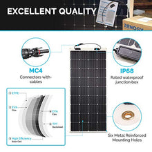 Load image into Gallery viewer, Renogy Flexible Solar Panel 175 Watt 12 Volt Monocrystalline Semi-Flexible Bendable Mono Off-Grid Charger for Marine RV Cabin Van Car Uneven Surfaces
