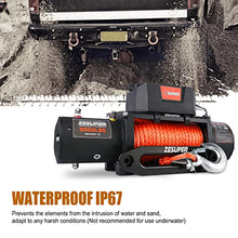 Load image into Gallery viewer, ZESUPER 9500 lbs Electric Winch Kit Waterproof IP67 Electric Winch with Hawse Fairlead, with Both Wireless Handheld Remote and Corded Control Recovery (9500-Rope)
