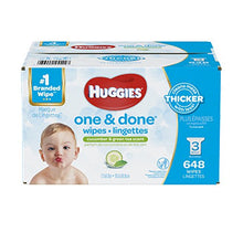 Load image into Gallery viewer, HUGGIES One &amp; Done Scented Baby Wipes, Hypoallergenic, 3 Refill Packs, 648 Count Total
