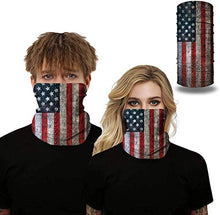 Load image into Gallery viewer, Neck Gaiter Bandana Face Scarf Mask for Men and Women, Anti Dust Sun Protection Summer Cooling Face Cover Breathable Reusable (American Flag-Red)
