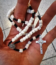 Load image into Gallery viewer, 6" Handmade Medjugorje stone rosary Saint Benedict mini rosary Christian gifts
