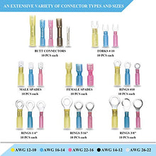 Load image into Gallery viewer, 260 PCS Heat Shrink Wire Connectors Sopoby Electrical Terminals Kit Waterproof Marine Crimp Connector Assortment - Ring Fork Spade Butt Splices
