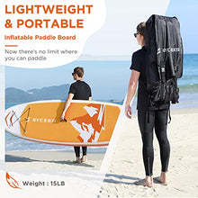 Load image into Gallery viewer, SYCEES 8'7 x 30" x 6", All-Around Inflatable Stand Up Paddle Board - Stable, Versatile, Durable and Lightweight SUP for All Skill Levels, Paddleboard Accessories &amp; Carry Bag Included (Orange)
