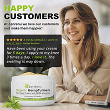 Load image into Gallery viewer, Organic Hemp Pain Relief Cream Large (4 oz) Value Size by ZenRenu - MSM Turmeric Arnica - Made in USA Premium Hemp Extract &amp; Hemp Oil for Pain Relief
