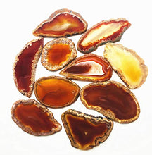 Load image into Gallery viewer, ShinyShaw 10 PCS Polished Agate Light Table Slices,Healing Crystals Geode Stones，Irregular Home Decoration Jewelry Making (Red)
