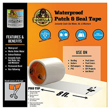 Load image into Gallery viewer, Gorilla Waterproof Patch &amp; Seal Tape, 4" x 8', Clear, (Pack of 1)
