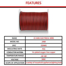 Load image into Gallery viewer, C-able Electric Wire 65.6ft(20m) 22 Gauge Wire 12v Low Voltage, 22 AWG Stranded Automotive Power Wire Extension Cable 2 Pin LED Light Strip Extend Electrical Wire with Spool for 3528 5050
