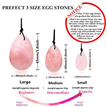 Load image into Gallery viewer, TOP-VRA Jade Stone Egg Yoni Eggs, GIA Certified, Massage Kegel Eggs 3PCS Natural Crystal Beads Chakra Healing Yoga Exercise Eggs To Train Pelvic Muscles Kegel Exercise (Rose Quartz)

