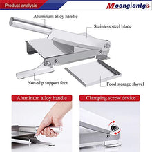 Load image into Gallery viewer, Moongiantgo Manual Meat Slicer Stainless Steel Jerky Cutter Slicing Knife for Slicing Frozen Meat Bacon Vegetable Fruit Herbs Pastry Cheese (KD0270: 190mm Cutting Length)
