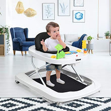 Load image into Gallery viewer, INFANS Foldable Baby Walker, 3 in 1 Toddler Walker Bouncer, Learning-Seated, Walk-Behind, Music, Adjustable Height, High Back Padded Seat, Detachable Trampoline Mat, Activity Walker with Toys, Black
