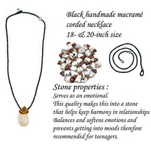 Load image into Gallery viewer, Smoky Quartz Natural MOONSTONE Hand Made Black Macramé Chakra Healing Crystals Stone Necklace Pendant For Men And Woman Hand Made Unisex Surfers Gift
