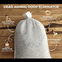 Load image into Gallery viewer, Dead Animal Smell Removal Reusable Deodorant Pouch. Eliminate dead Animal Smell Without Scent. Decay Odor Remover. Fragrance Free. Pet and Kid Safe. Extra Large, Covers 375 Square Feet.
