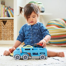 Load image into Gallery viewer, Green Toys Car Carrier, Blue - Pretend Play, Motor Skills, Kids Toy Vehicle. No BPA, phthalates, PVC. Dishwasher Safe, Recycled Plastic, Made in USA.

