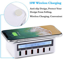 Load image into Gallery viewer, Multiport USB Charging Station,100W 6 Port USB Fast Charging Station hub Fast Charging QC3.0 and PD Fast Chargers Apply to iPhone iPad Samsung Kindle Tablet Bluetooth earplugs
