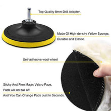 Load image into Gallery viewer, 6 Inch Buffing Wool Pads 8PCS Kit, Felt Polishing Pad Buffing Wheel for Drill Woolen Wax Pad and 5/8''-11 Thread Hook &amp; Loop Backer Plate with Drill Adapter for Car Boat Polish, Waxing, Sealing, Glaze
