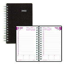 Load image into Gallery viewer, Brownline 2022 DuraFlex Daily/Monthly Planner, Appointment Book, 12 Months, January to December, Twin-Wire Binding, 8" x 5", Black (CB634V.BLK-22)
