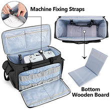 Load image into Gallery viewer, CURMIO Sewing and Embroidery Machine Carrying Case, Universal Tote Bag with Removable Cushion Pad Compatible with Brother SE600, SE630, PE535 Embroidery Machine and Accessories, Black, Bag Only
