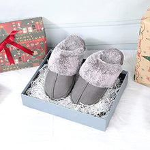 Load image into Gallery viewer, shoeslocker Slippers for Women Size 7 Multi-layer Memory Foam Fluffy Plush Lined House Slippers for Women Indoor Outdoor Grey
