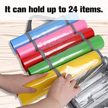 Load image into Gallery viewer, AROUY Vinyl Storage Organizer - Vinyl Roll Holder Wall Mount/Over The Door, Craft Vinyl Storage Rack, Hanging Organizer Storage with 24 Roll Compartments (24 - Gray)
