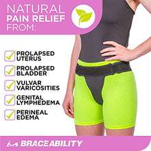 Load image into Gallery viewer, BraceAbility Pelvic Pro Prolapse Support Belt - Women's Prolapsed Uterus Patent-Pending Girdle for Dropped Bladder, Vulvar Varicosities, Postpartum Recovery, and Symphysis Pubis Dysfunction Pain (M)
