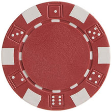 Load image into Gallery viewer, Brybelly 50 Red Clay Composite Striped Dice 11.5 Gram Poker Chips

