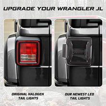 Load image into Gallery viewer, KIWI MASTER Smoked LED Tail Lights &amp; 3rd Brake Light Set for 2018-2022 Jeep Wrangler JL Accessories Third Brake Light High Mount Stop Light Reverse Light Turn Signal Light (Black Housing Smoke Lens)
