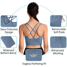 Load image into Gallery viewer, Evercute Cross Back Sport Bras Padded Strappy Criss Cross Cropped Bras for Yoga Workout Fitness Low Impact
