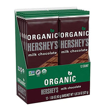 Load image into Gallery viewer, HERSHEY'S Organic Milk Chocolate Candy, Individually Wrapped, 1.55 oz Bar (12 Count)
