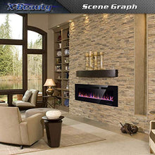 Load image into Gallery viewer, Xbeauty 50" Electric Fireplace in-Wall Recessed and Wall Mounted 1500W Fireplace Heater and Linear Fireplace with Timer/Multicolor Flames/Touch Screen/Remote Control (Black)
