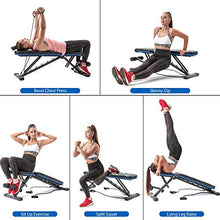Load image into Gallery viewer, Merax Adjustable Workout Bench with Resistance Bands, Folding Utility 500LBS Super Max Weight Bench 7 Position AB Incline Gym Equipment
