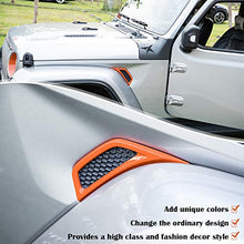 Load image into Gallery viewer, Bonbo Exterior Accessories Car Wheel Eyebrow Side Air Conditioning Vent Outlet Decoration Cover Trim ABS for 2018-2021 Jeep Wrangler JL JLU &amp; Gladiator JT 2PCS (Orange)
