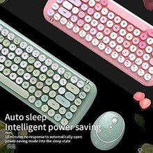 Load image into Gallery viewer, RTYEW Wireless Bluetooth Keyboard, 84mixed Color Round Keyboard and Mouse, Retro Round Key Caps, 2.4ghz Wireless Connectionpunk Keyboard, Waterproof

