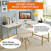 Load image into Gallery viewer, Mr IRONSTONE L-Shaped Desk 59" Computer Corner Desk, Home Gaming Desk, Office Writing Workstation, Space-Saving, Easy to Assemble(White Marble)
