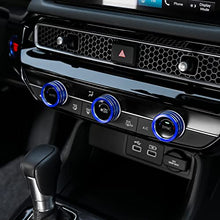 Load image into Gallery viewer, CKE for 11th Gen Civic Car Air Conditioning Switch AC Knob Cover Trim + Engine Start Stop Push Button Cover Ring for Honda Civic 2022 Accessories -Blue
