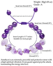 Load image into Gallery viewer, Jewever Natural Amethyst Crystal Bracelet for Women Healing Gemstones and Crystals Beaded Bracelets Meditation Balance Gifts Adjustable
